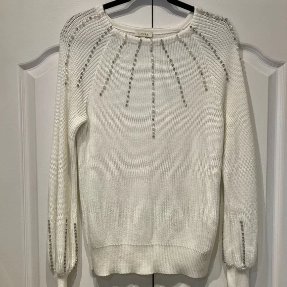 Laura Pearl & Rhinestone Detail Sweater - Picture 5 of 13